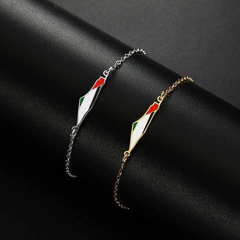 Palestine Flag Map Bracelet